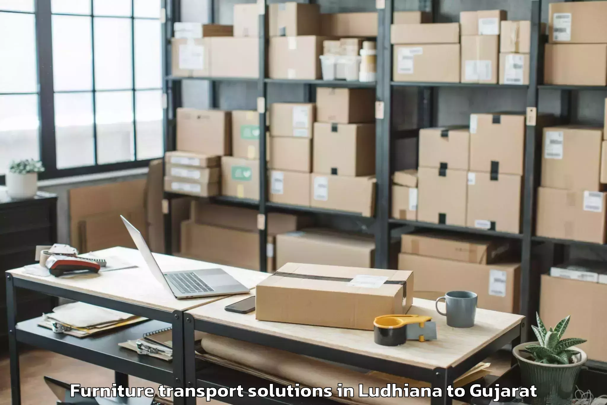 Book Ludhiana to Porbandar Furniture Transport Solutions